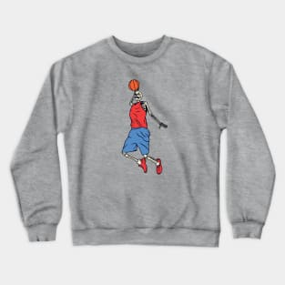 Skeleton Basketball Player Dunking Crewneck Sweatshirt